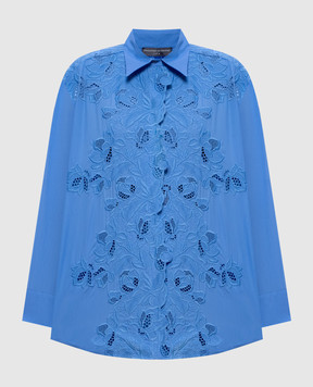 Ermanno Scervino Life Blue shirt with embroidery D484K301KDK