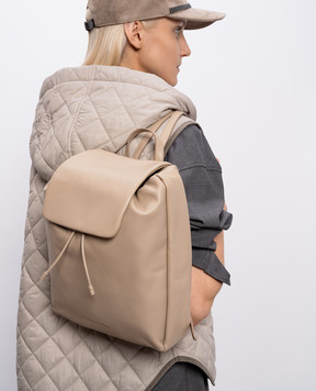 Brunello Cucinelli Beige leather backpack Mellow city MBGPD2662