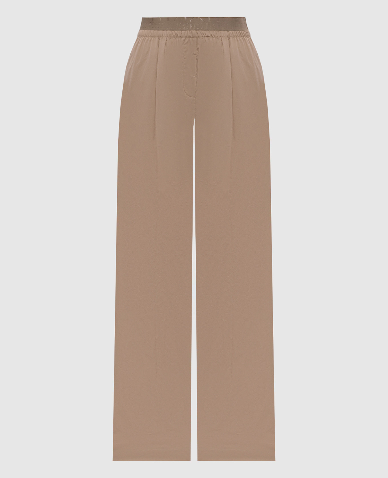 Beige pants with logo pattern
