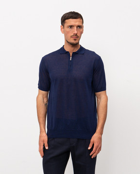 Cashmere&Whiskey Blue polo with linen MS004