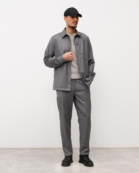 Sease Gray wool shirt SI039TN700
