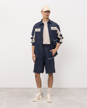 Palm Angels Blue linen shorts PMCB05CS26FAB001
