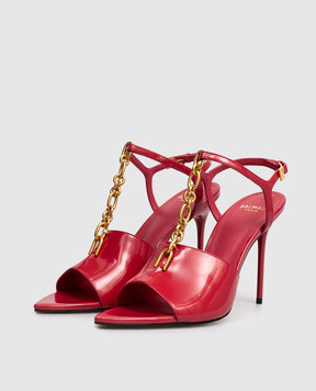 Balmain Pink leather Sync sandals GN1UH154LNPX