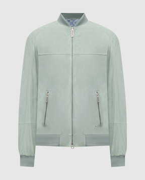 Stefano Ricci Green suede bomber jacket M7J6100172SUEJI3
