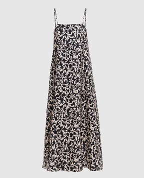 Asceno Black Melfi printed silk dress D103F04C504