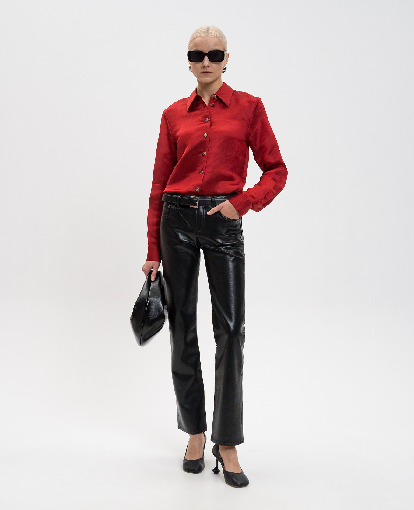 

Auryn red shirt with silk Khaite