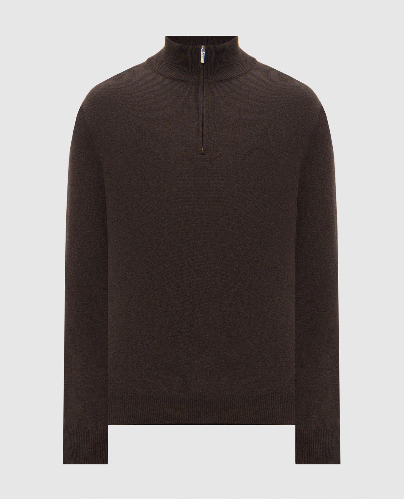 Brown cashmere sweater with zipper