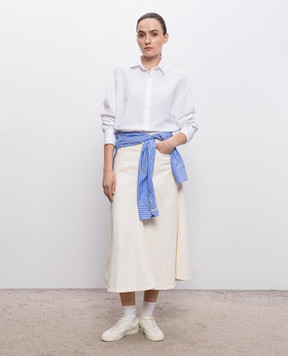 Woolrich White shirt with linen CFWWSI2013FRUT5295