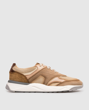 Santoni Brown perforated sneakers MBIM22112BGRGMEU