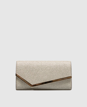 Jimmy Choo Emmie gold glitter clutch EMMIEDGZ