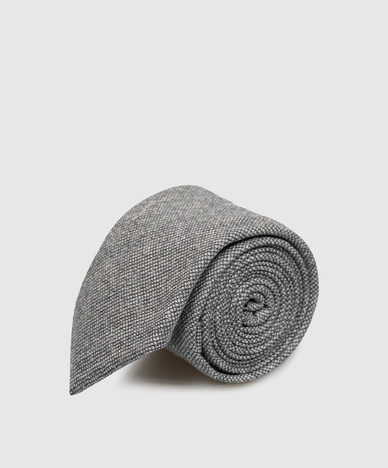 Gray wool tie with pattern