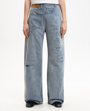 Maison Margiela MM6 Blue jeans with holes S52LA0243M30055