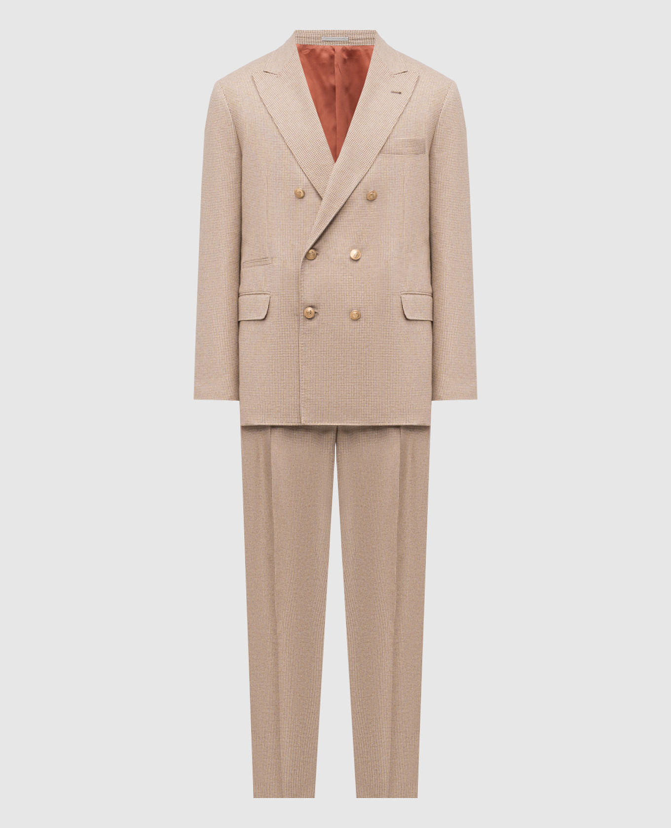 

Beige cashmere and silk patterned suit Brunello Cucinelli