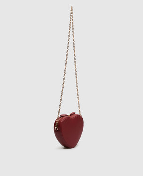 Twinset Burgundy cross-body bag with textured logo 262TL8042