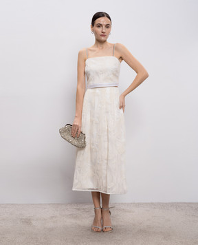 Peserico White midi skirt with embroidery A0501303701