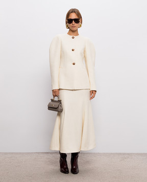 Gabriela Hearst Patterson ivory silk and wool skirt 4263079S099