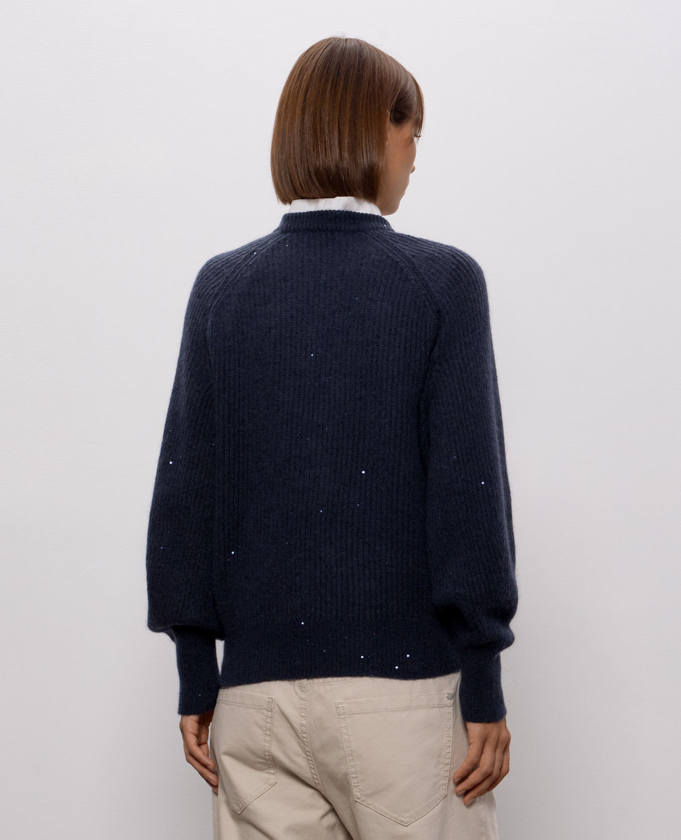 Blue sweater with wool Brunello Cucinelli 4