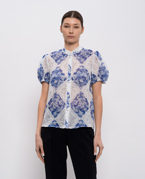Twinset White blouse with floral print 261TP213C