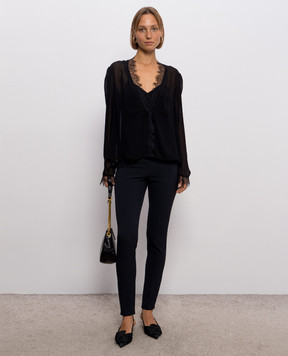 Twinset Black blouse with lace 262AP2282