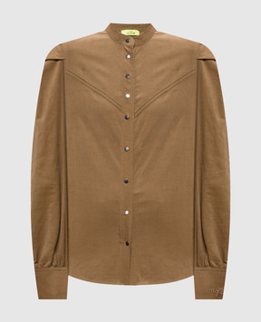 Twinset Brown velvet shirt 262AQ2040