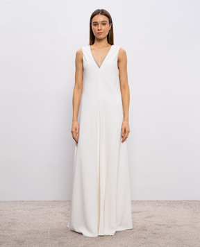 Brunello Cucinelli White maxi dress with monil chain MA029A5450