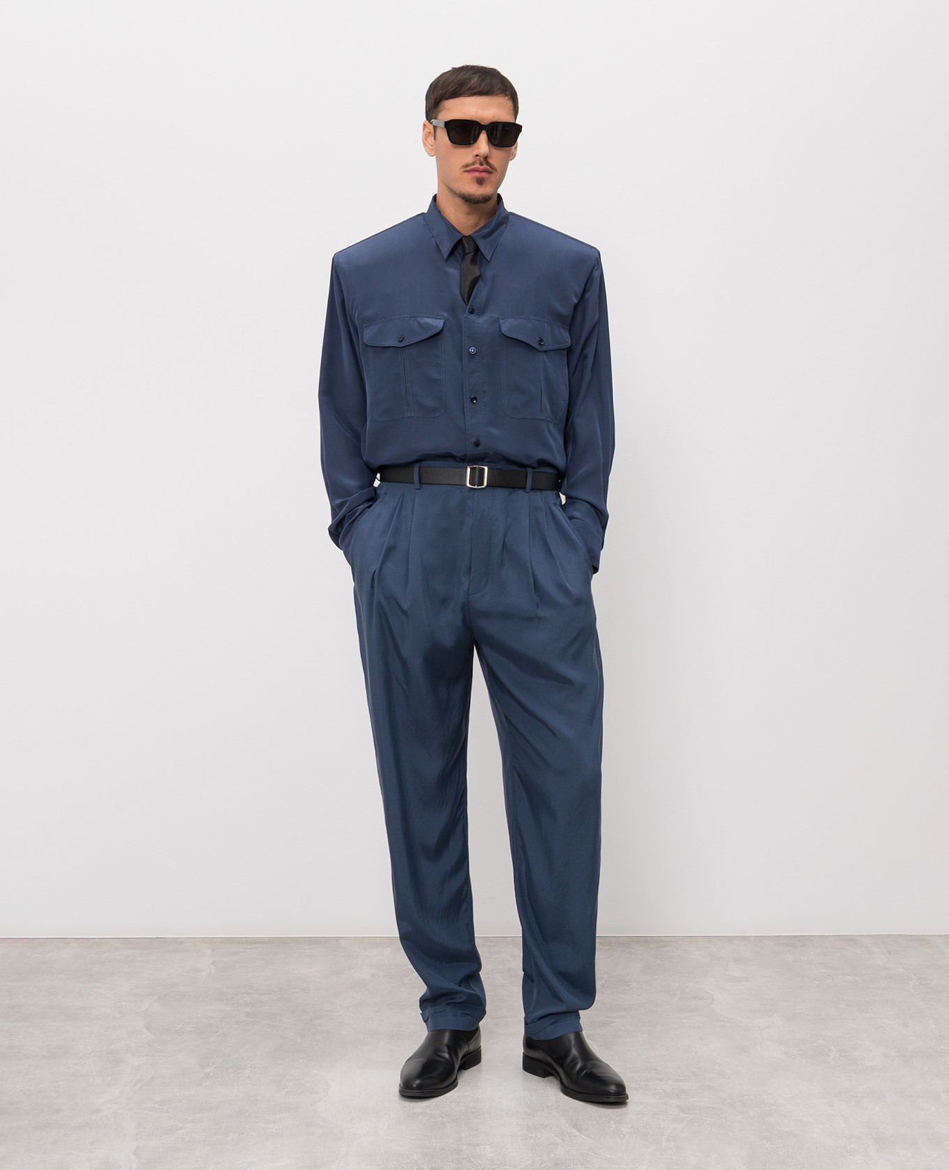 Blue shirt with silk Saint Laurent 2