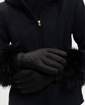 Goldbergh Black leather ski gloves NISHI GB68210254