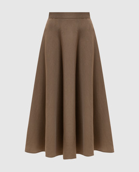 Max Mara Khaki linen and silk skirt MXMGOLF