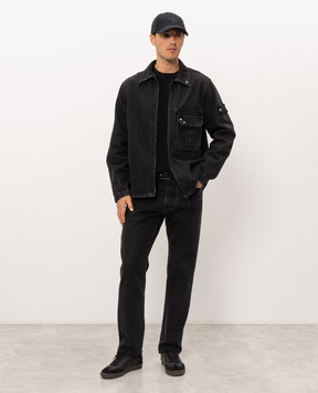 Stone Island Black denim jacket in shirt style L2S141200002S0J32
