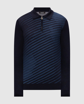 Stefano Ricci Blue striped wool, silk and cashmere jumper KE08023P30E26373