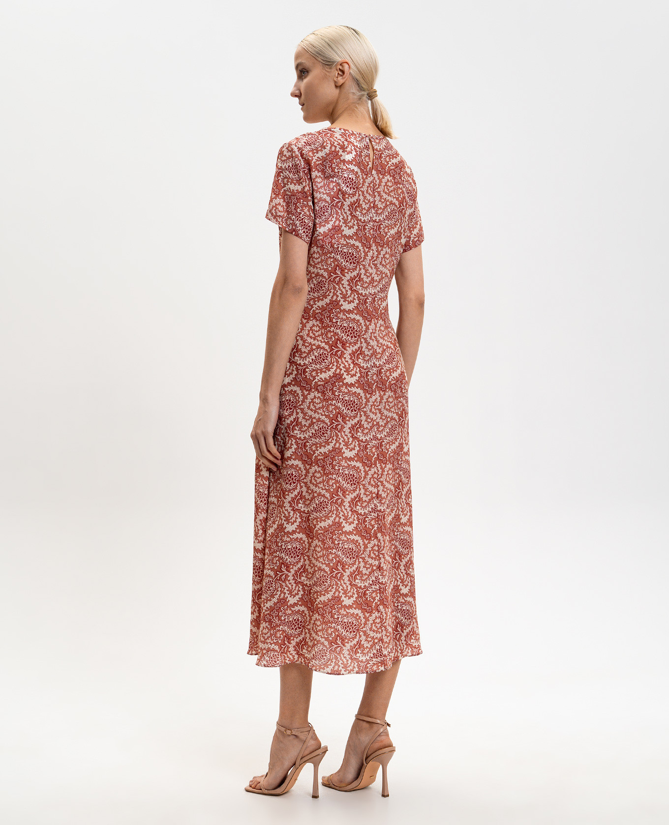 Red silk midi dress CRESPO Max Mara Weekend 4