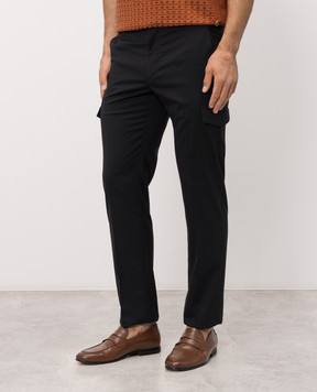Stefano Ricci Black wool cargo pants M1T6100580W501