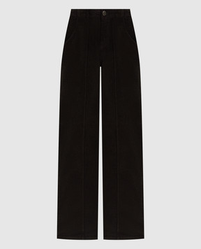 Twinset Brown corduroy pants with logo 252TT2180