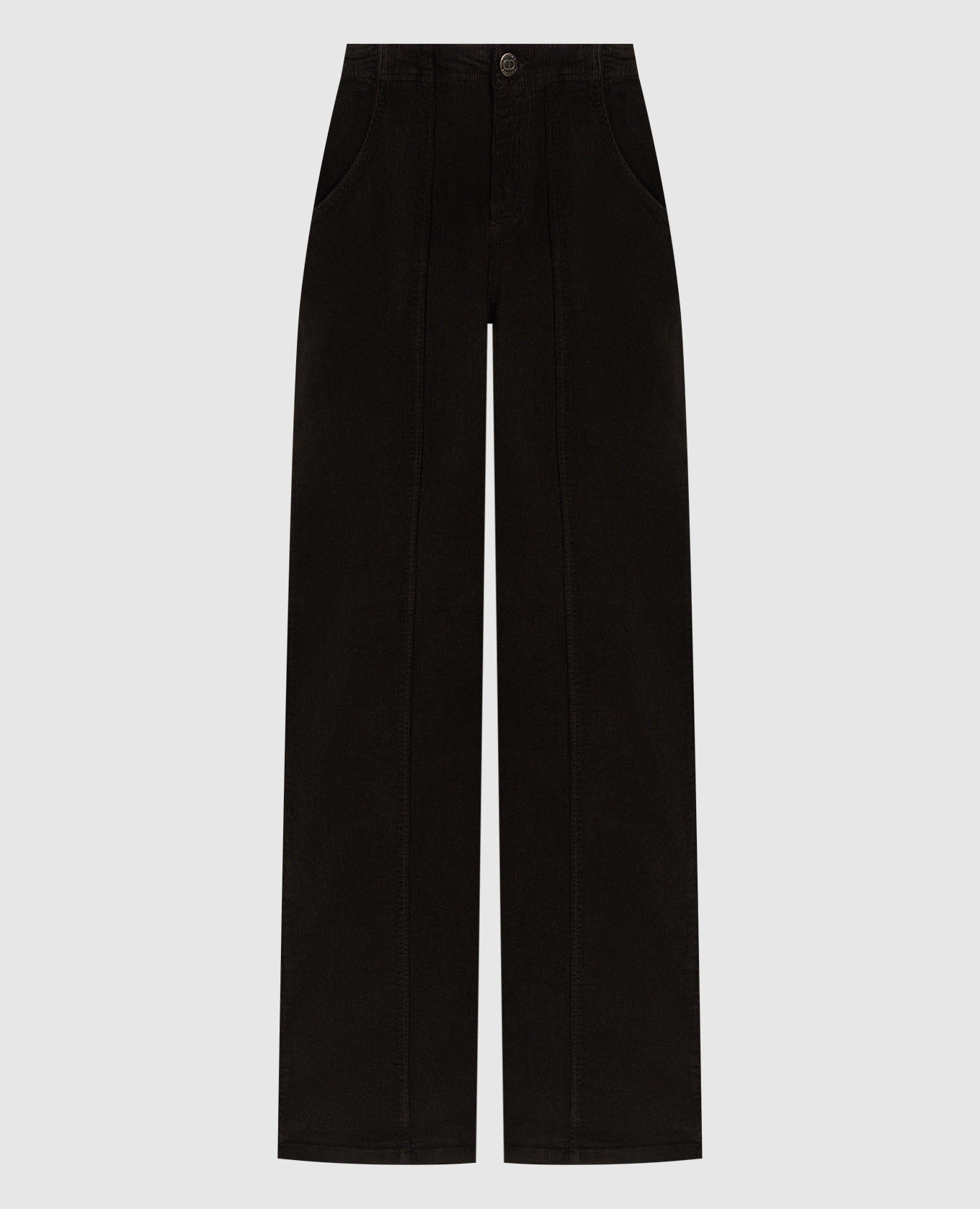 

Brown corduroy pants with logo Twinset