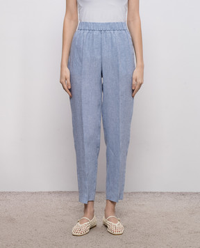 Peserico Blue linen pants P0417802600