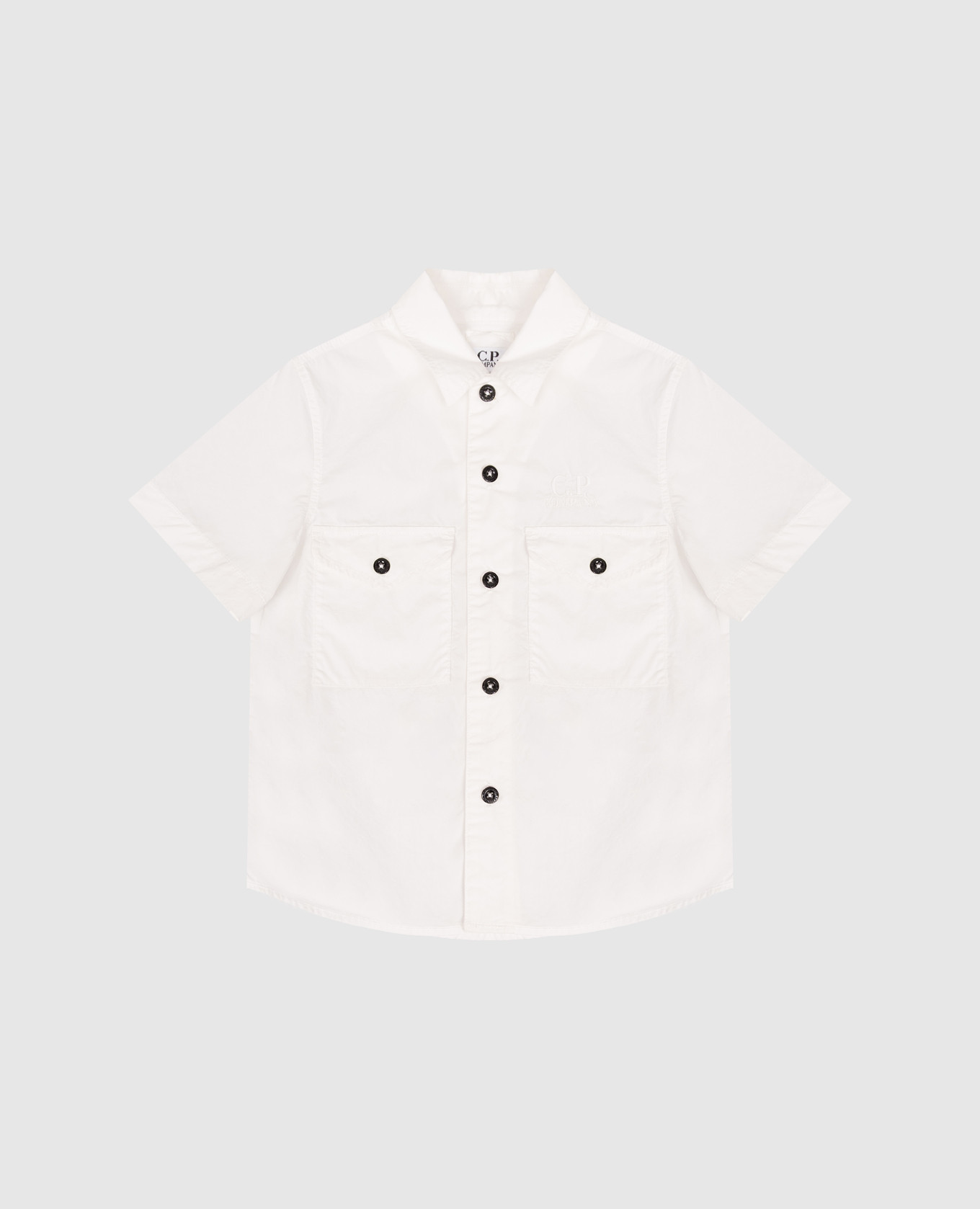 Children's white shirt with logo embroidery C.P. Company