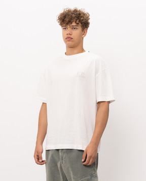 C.P. Company White T-shirt with logo print MTS135A005100W