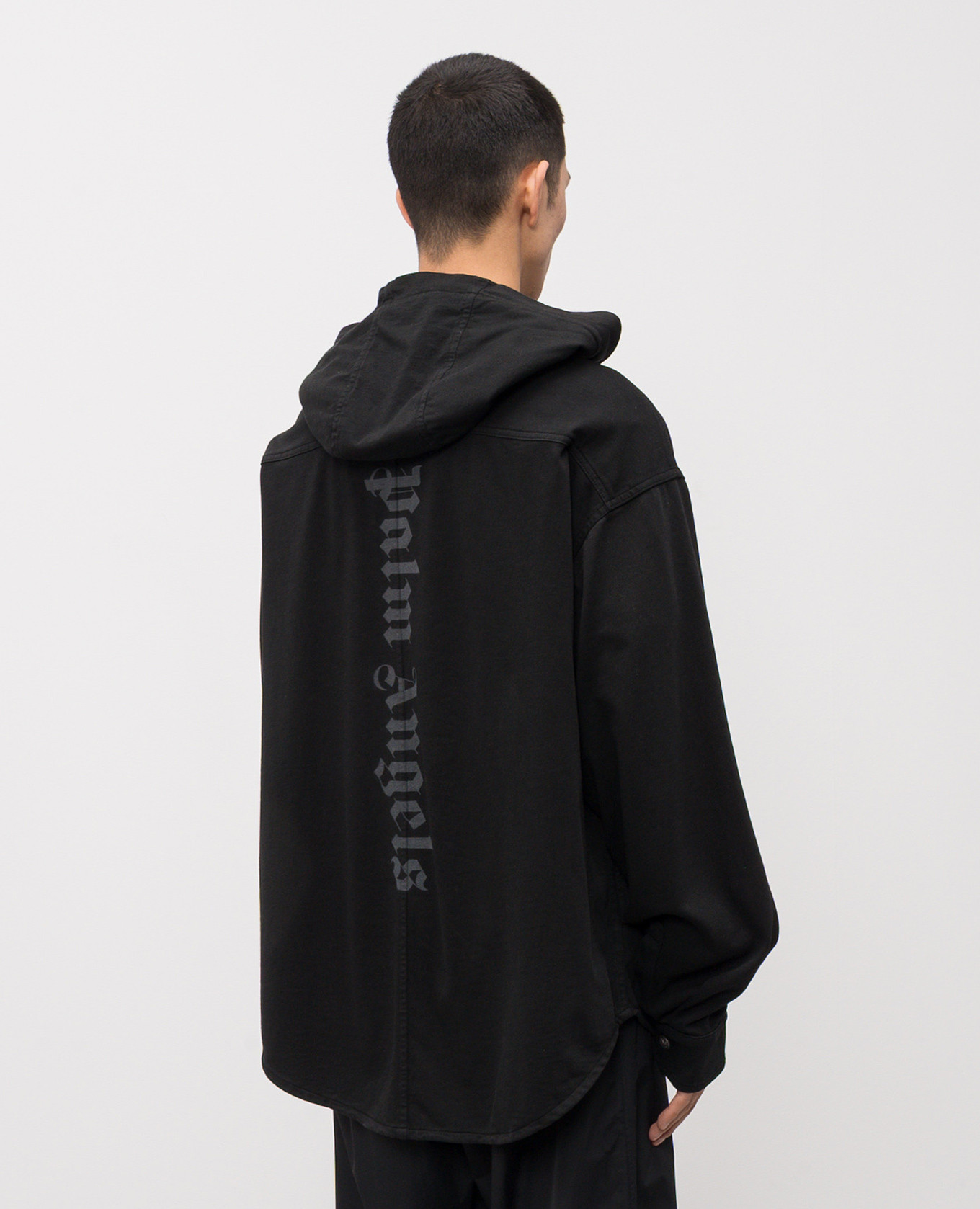 Black hooded shirt Palm Angels 4