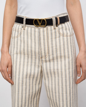 Valentino Leather reversible belt with emblem 9W2T0SQ3ZDM