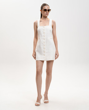 Faithfull White Jaques linen mini dress FFC02WHT