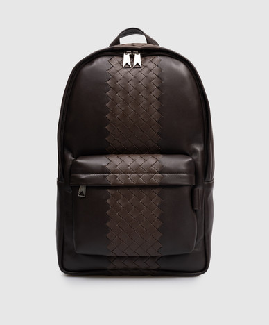 Brown Intrecciato leather backpack