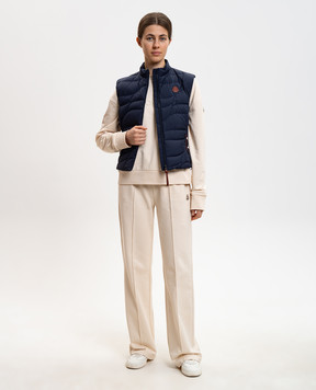 Moncler Blue down vest with patch L10931A00085597YW