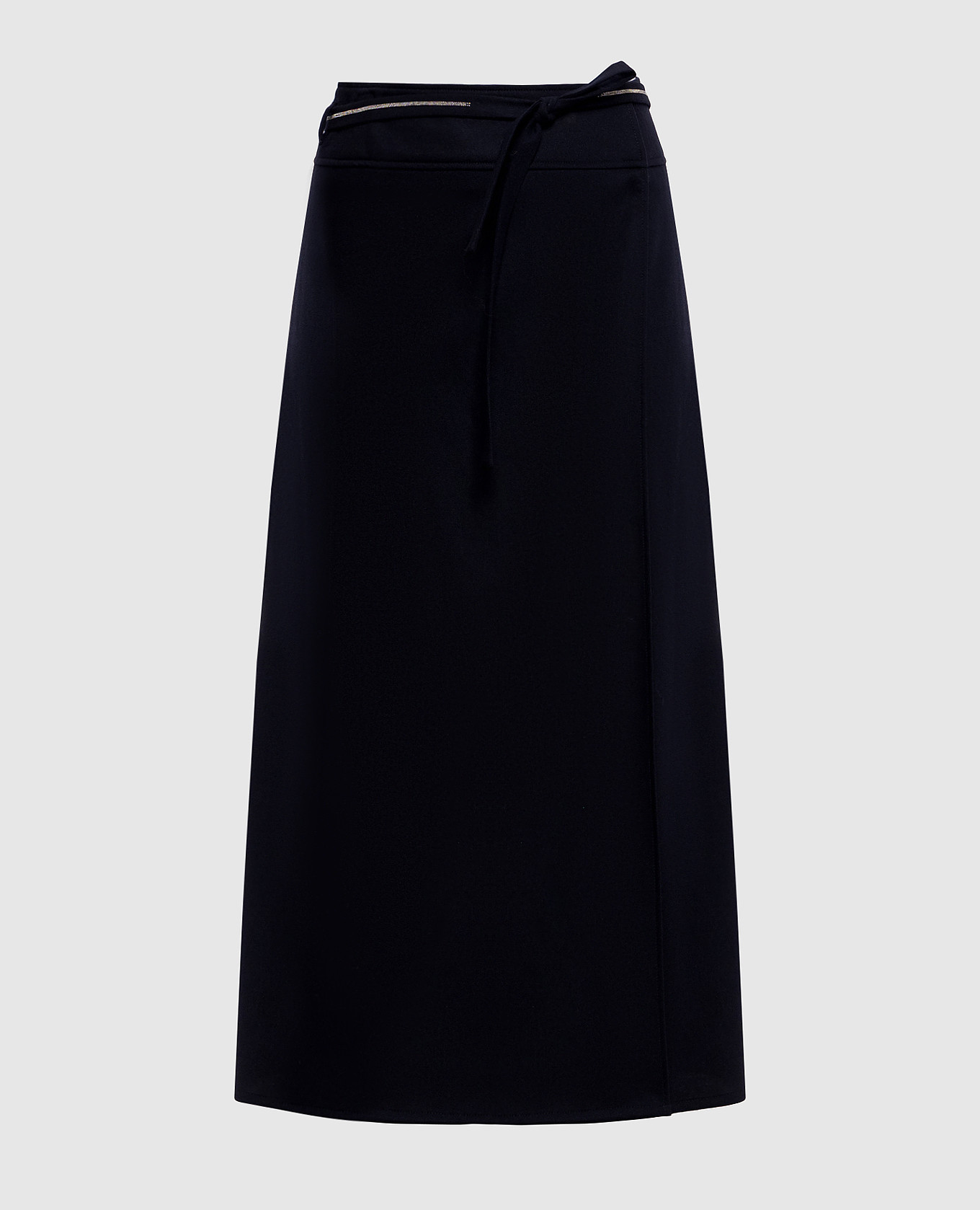 Navy blue wool and cashmere skirt