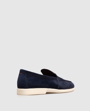 Santoni Blue suede loafers with a degraded effect MGAG18829TICSEAA