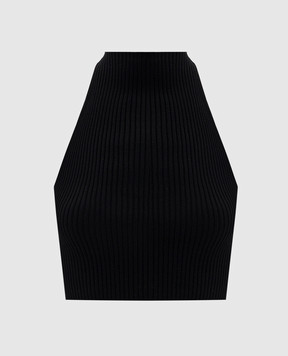 SSHEENA Black cropped top with contrast stripe 26SSKROPFS26006