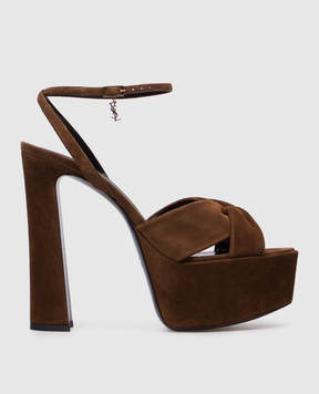 Saint Laurent Brown suede sandals FRANCIANE 86973027D00