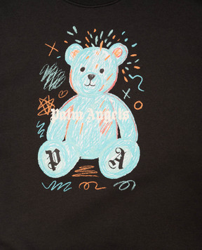 Palm Angels Children's black sweatshirt with print F6PAJBSW102
