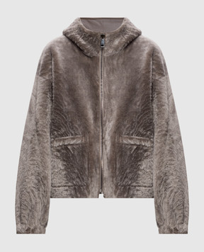 Simonetta Ravizza Gray double-sided sheepskin coat Arden F06JA441H44