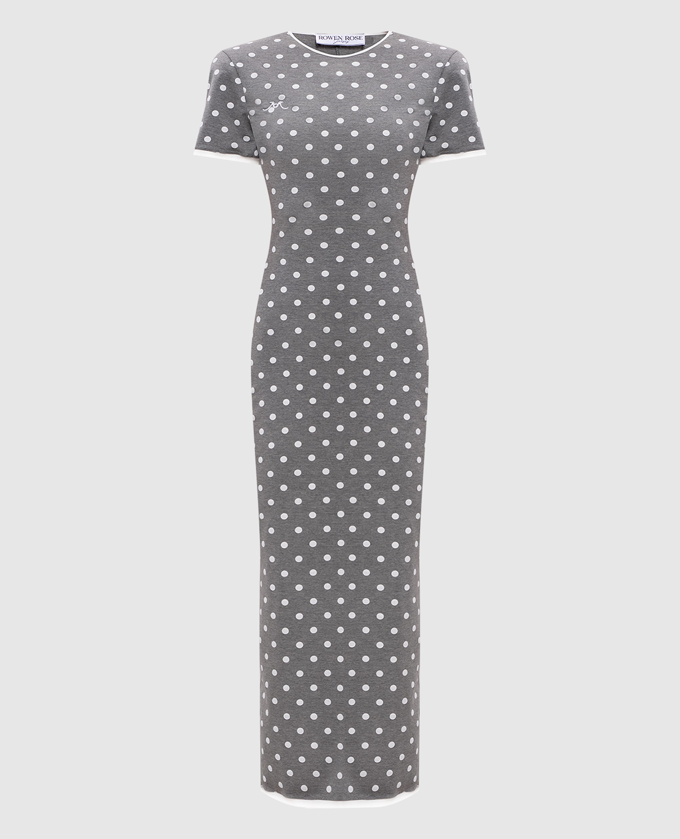 

Gray midi dress with polka dots Rowen Rose, Grey