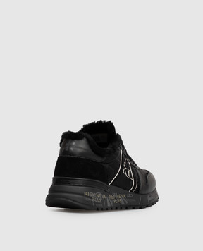 Premiata Black Lander combination sneakers with fur LANDER8658M